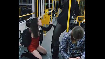 Skinny Misha Cross Interracial Sex in The Train